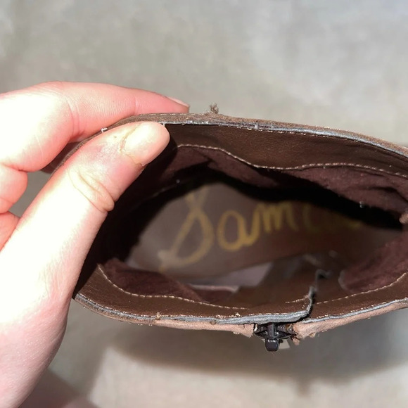 Sam Edelman Fowler Brown Leather Block Heel Ankle Boots 10 Women’s - Picture 13 of 16